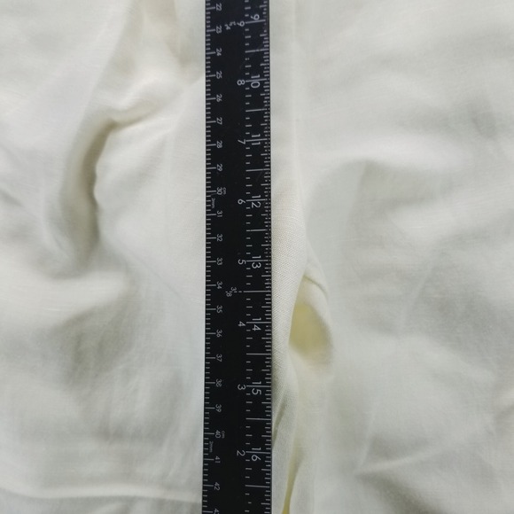 Aje Pants Womens 6 White Beige Ankle Lace Up Linen Designer Baggy Paperbag - Picture 9 of 10